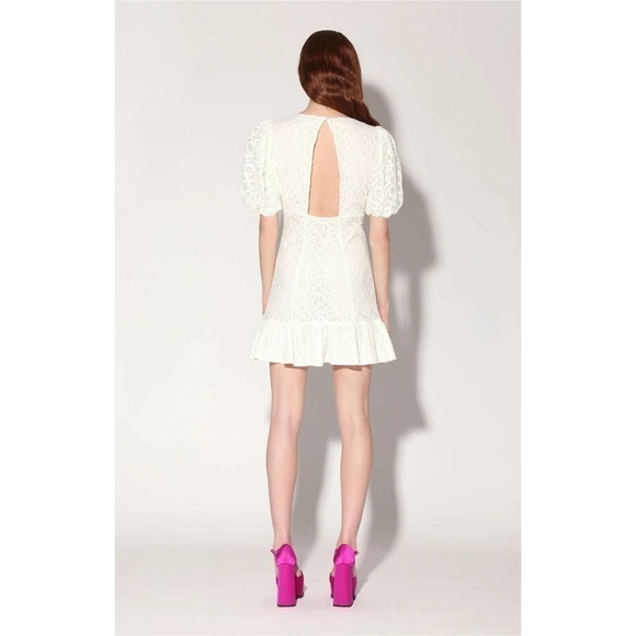 NWT Walter Baker Cutout Lace Caroline Mini Dress Womens Ivory Size 12 - Picture 3 of 8